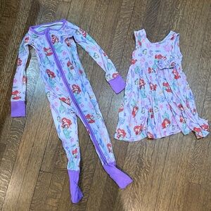 Little Sleepies Part of Her World Ariel dress and zippy 3T